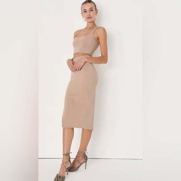 Set For Life Lavender Ribbed Bodycon Two-Piece Dress NWT Size M - Picture 1 of 6